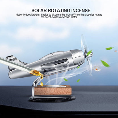 Solar-powered airplane-themed mini car air freshener for adding fragrance and style to your car