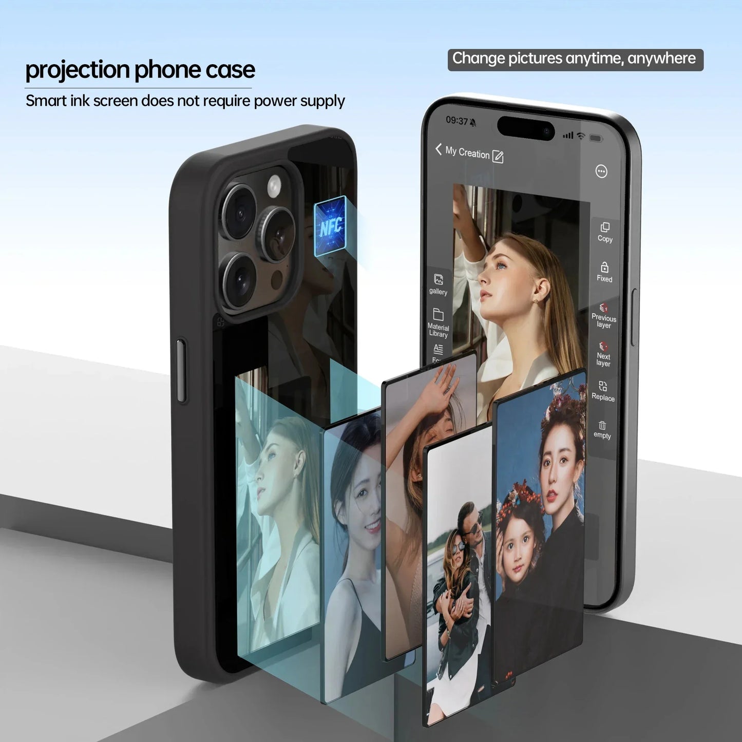 E-Ink Customizable Phone Case - Dynamic NFC Design