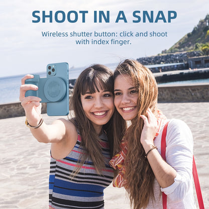 Revolutionary 3-in-1 Camera Enhancement: Magnetic Selfie Photo Bracket with Bluetooth Compatibility and Anti-Shake Technology!